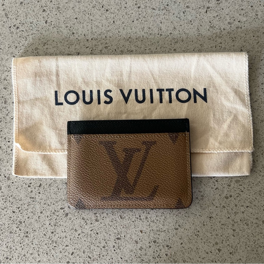 LOUIS VUITTON Side Up Card Holder Monogram Reverse - 💯 AUTHENTIC - M81462